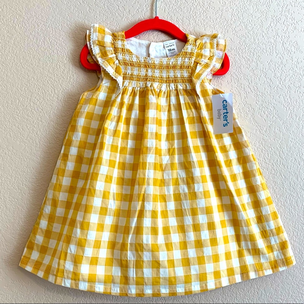 Carter’s Gingham Checked Smocked Top Sundress with Panties. New and Adorable!